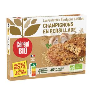 Céréal Bio 2 Galettes Végétales Millet Boulghour Champignons en