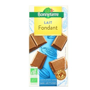 Livraison à domicile Bonneterre Chocolat fondant au lait bio 100g