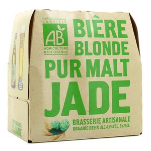 Livraison à domicile Jade Bière blonde pur malt Bio 45 6x25cl