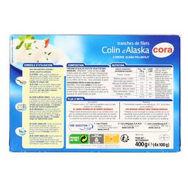 Achat Cora 4 Tranches De Filets De Colin D Alaska 4x100g Boite De 400g