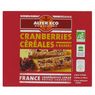 Alter Eco - 4 barres bio c�r�ales cranberries  et raisins secs
