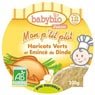 Babybio - Mon p'tit plat haricot vert et �minc� de dinde bio, d�s 12 mois