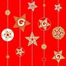 Cora - Serviettes papier �toiles sur fond rouge 40cm