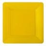 Cora - Assiettes carr�es plastique jaunes