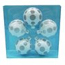 Cora - Boite de 5 boules d�cor argent et blanc