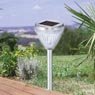 Asert - Lot de 3 balises de jardin rondes inox 