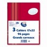 Cora - Cahiers 17 x 22 cm 96 pages grands carreaux