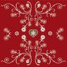 Fran�oise Paviot - 20 serviettes edelweis rouge intiss� 40x40 cm