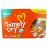 Pampers - Couches simply dry JUMBO T4 7/18kg 