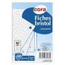 Cora - Fiches bristol perfor�es 10 x 15 cm petits carreaux