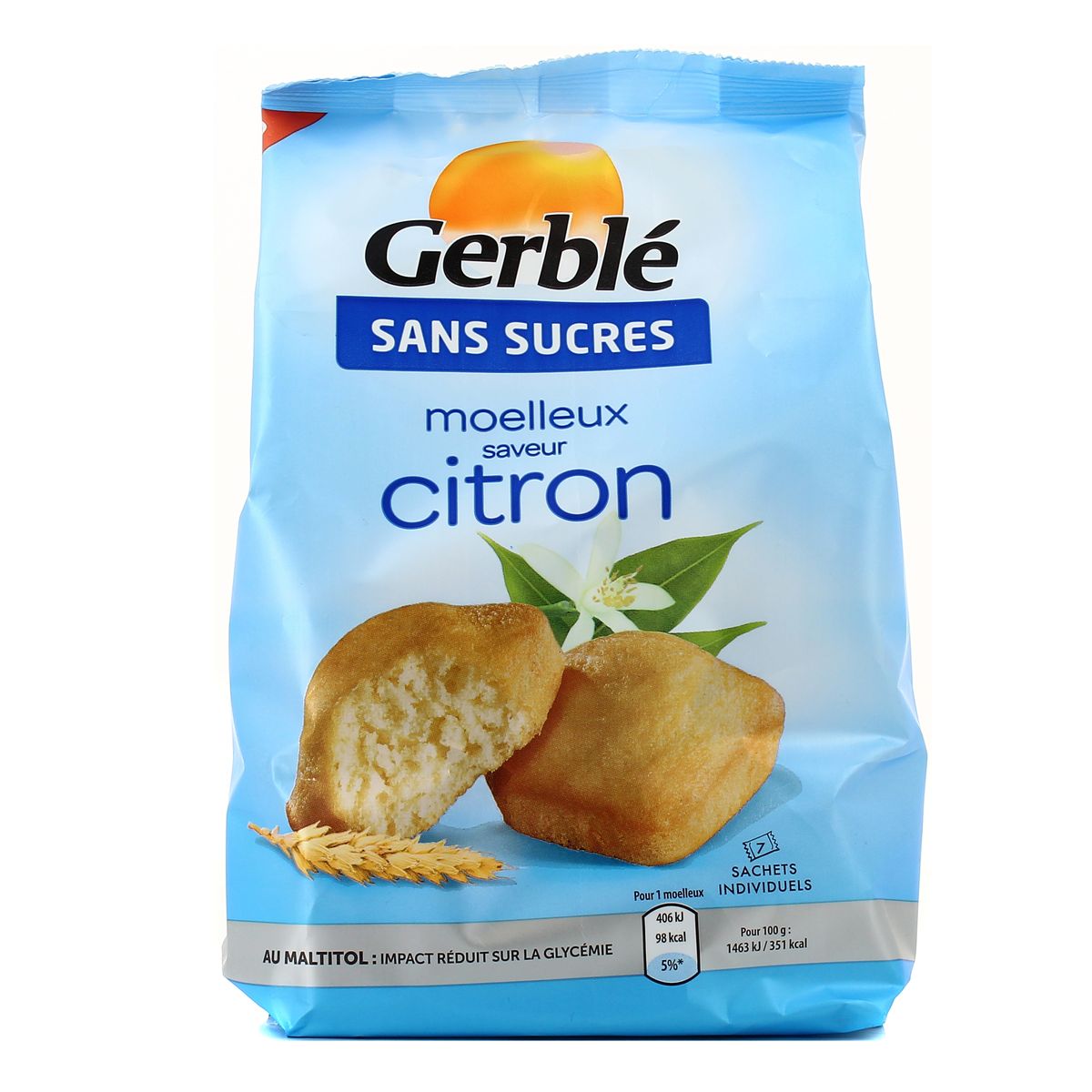 Livraison à domicile Gerblé Moelleux saveur citron Sans sucres 196g