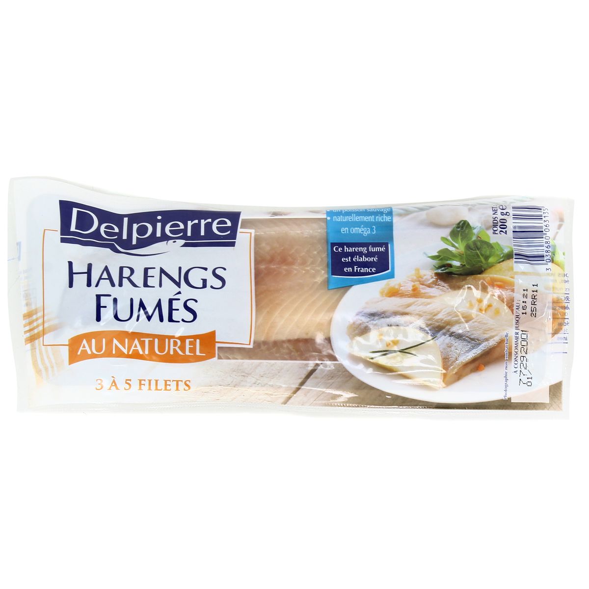 Delpierre Filets de harengs fumés au naturel 200g houra fr