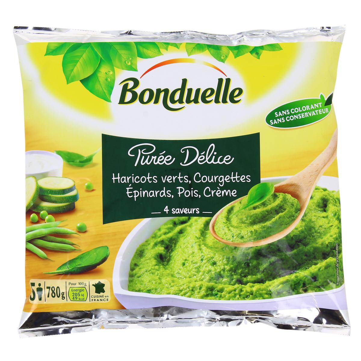 Bonduelle Purée Délice 4 saveurs Haricots verts courgettes épinards