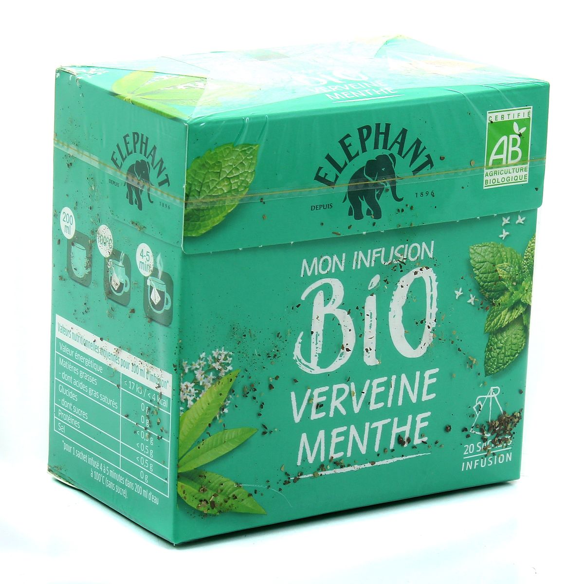 Elephant Mon Infusion Bio Verveine Menthe Sachets Houra Fr