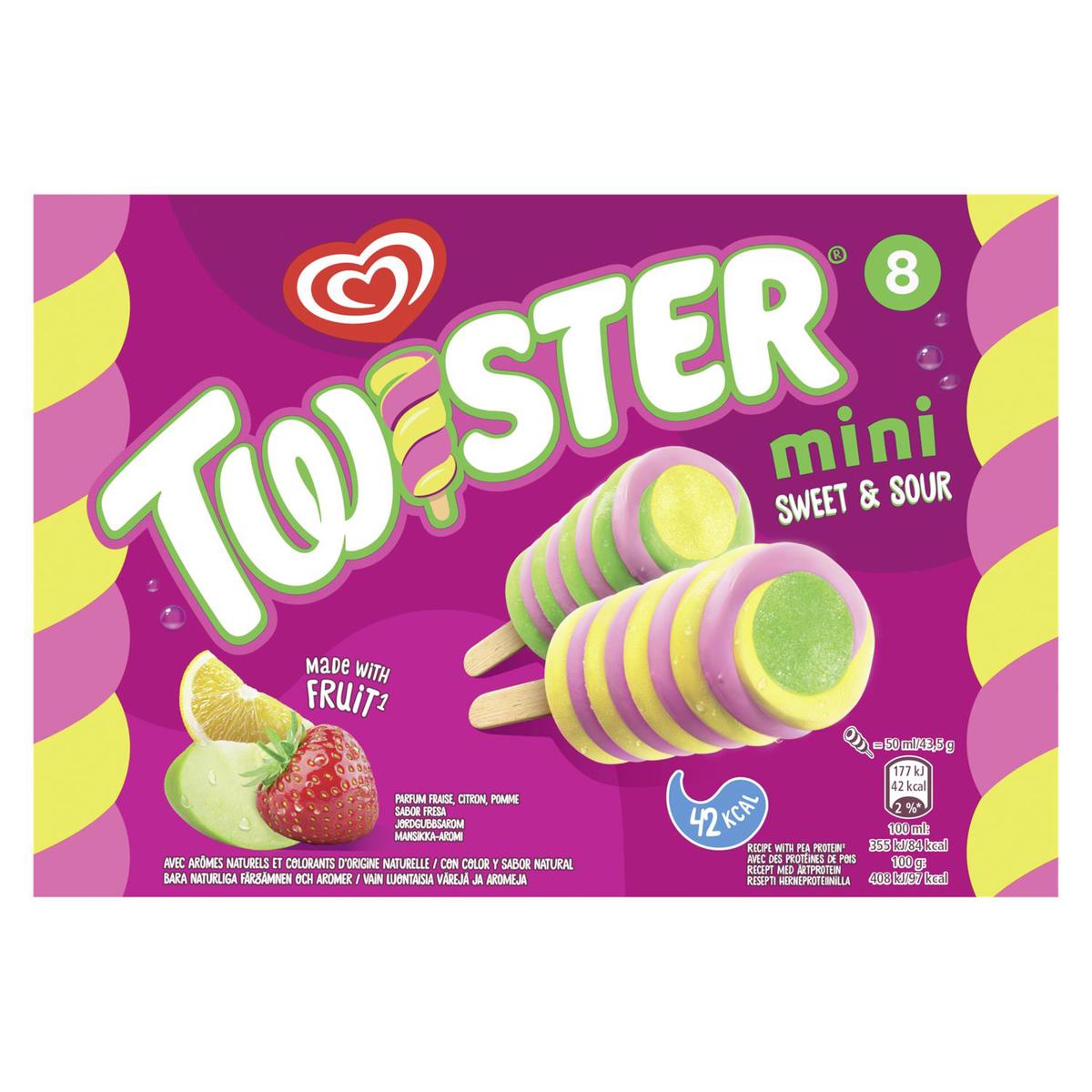 Livraison à domicile Miko Twister Mini Fraise Citron Pomme 348g