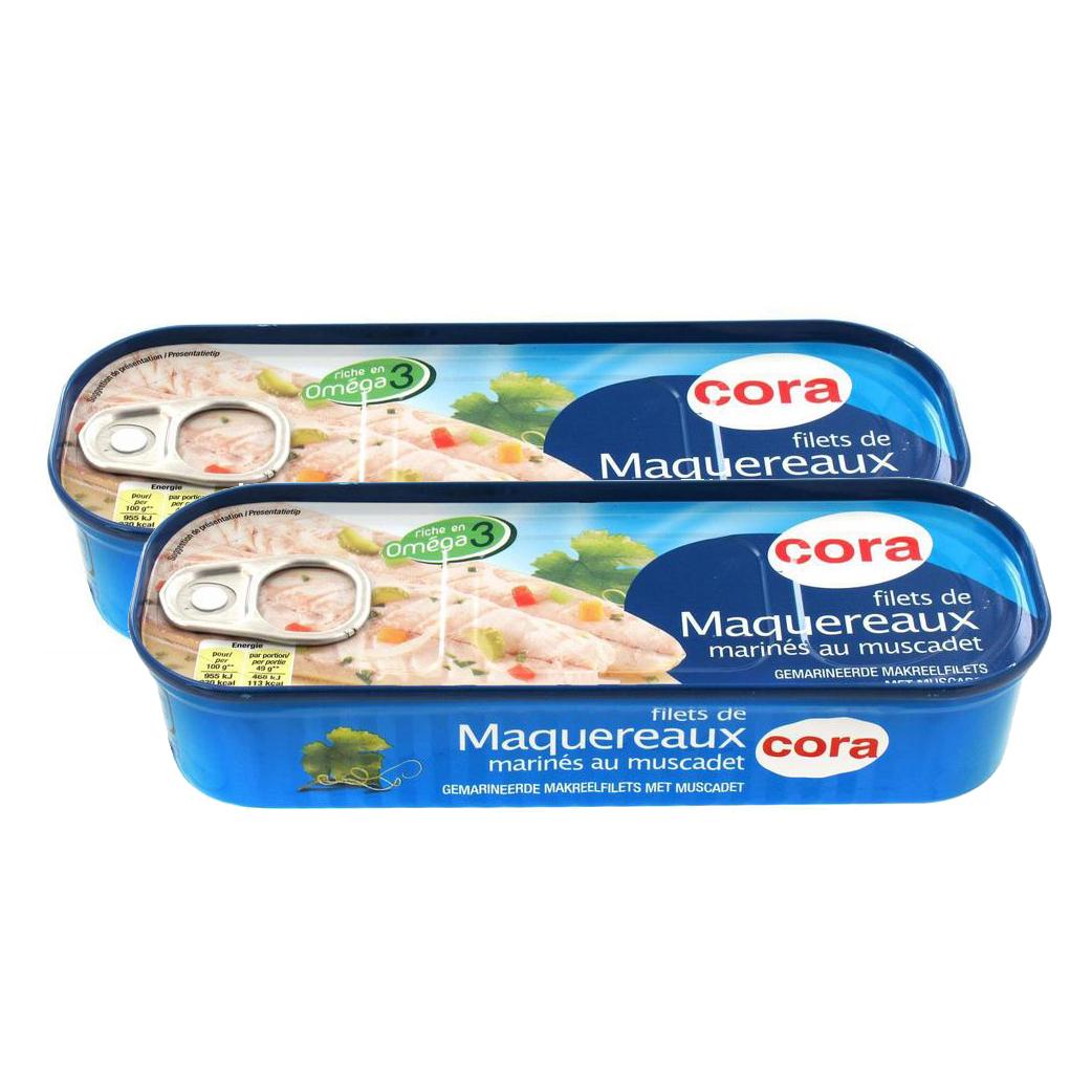 Promotion Cora Filets de Maquereaux marinés au Muscadet Lot de 2x176g