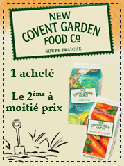 New Covent Garden, soupe fraiche, 1 achet� = le 2�me � moiti� prix