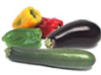 Courgette, Aubergine, Poivron