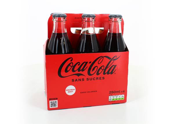 Livraison à domicile Coca-Cola Sans sucres (bouteille en verre), 6x25cl