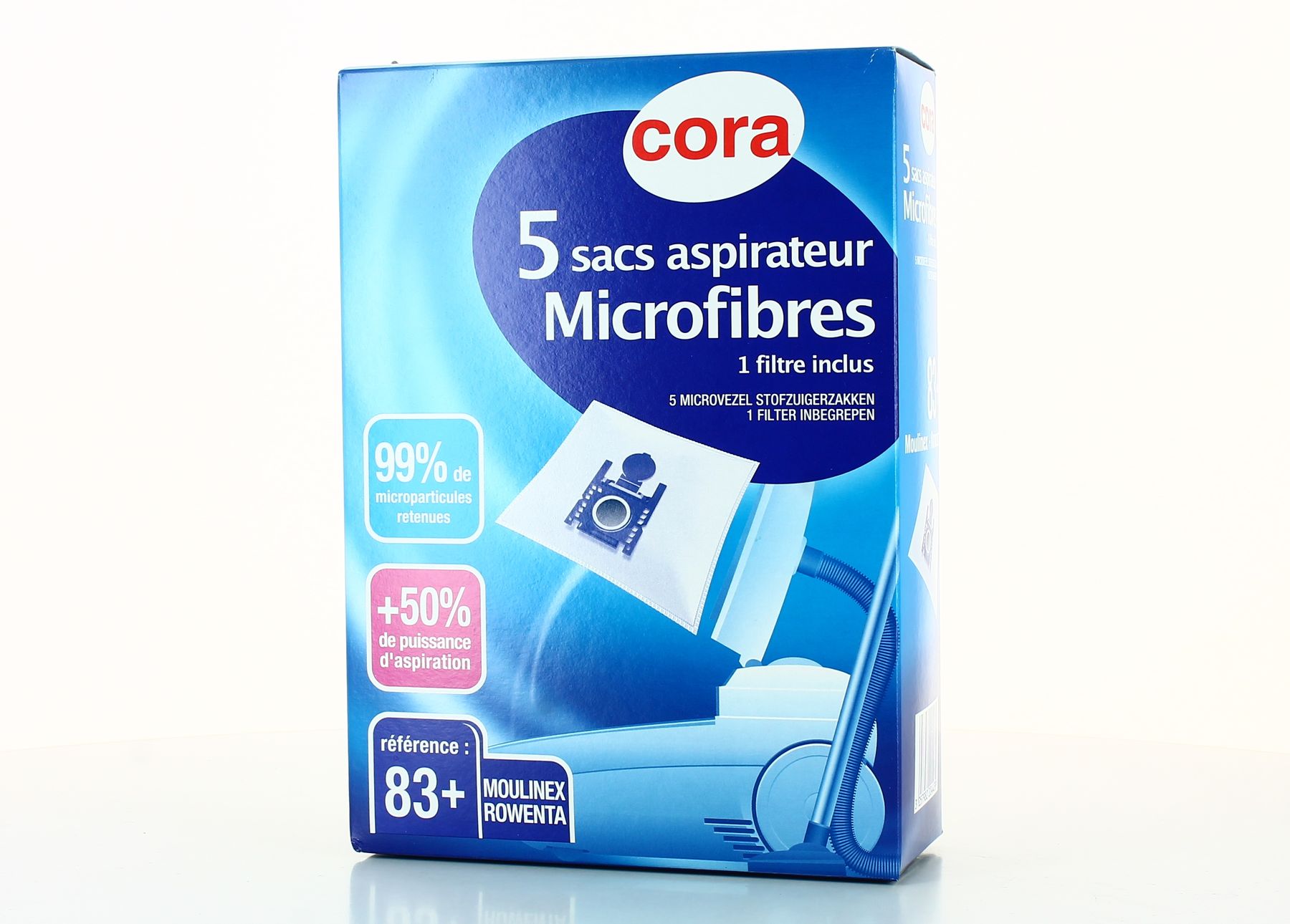 Achat Cora Sacs aspirateur microfibres 83+- Moulinex, Rowenta, 5 Sacs