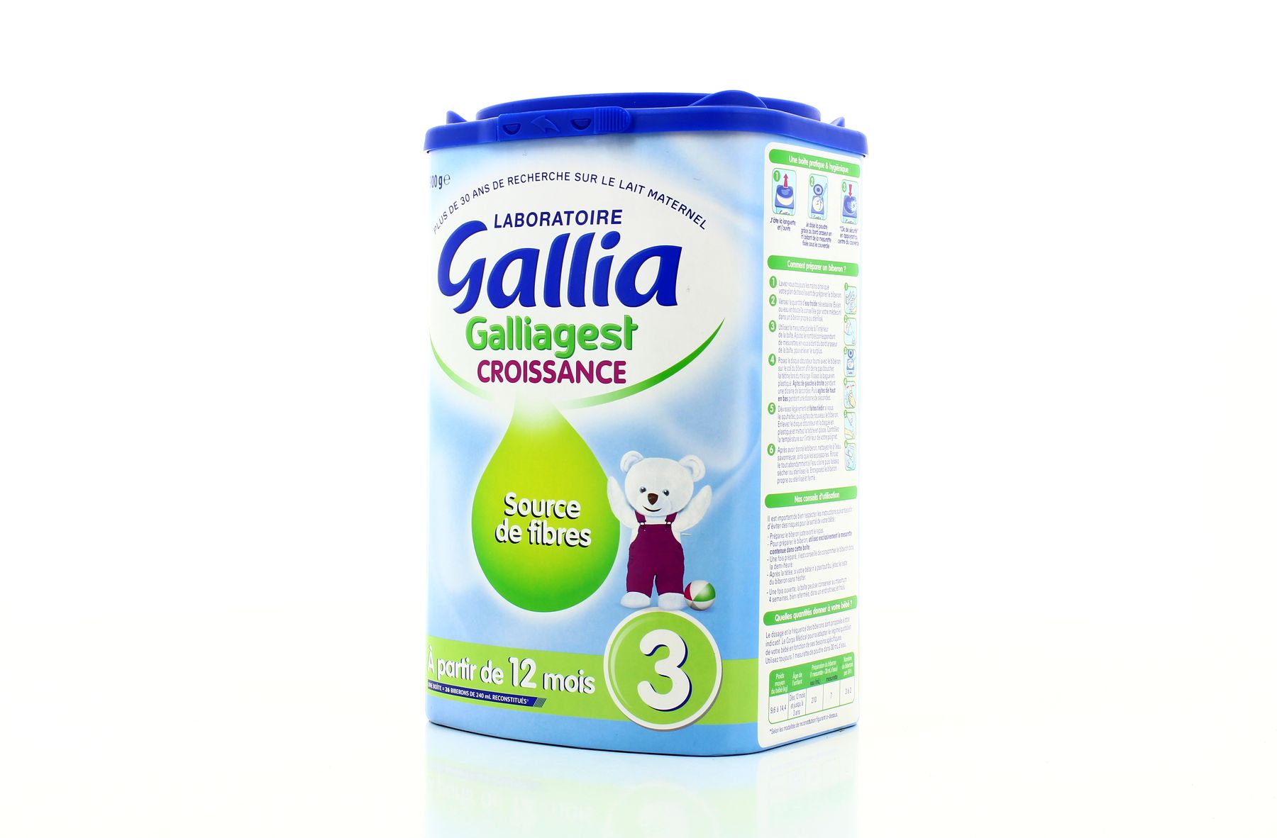 Lait Galliagest Premium 2ème Âge 6-12 Mois - Lot De 3x820g + Brassés Blédina Nature