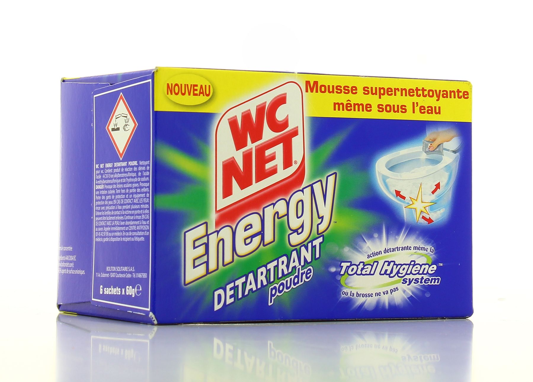 WC Net Energy Poudre Détartrante - Lot De 6 X 60g - Hygiène Des Toilettes - Neuf