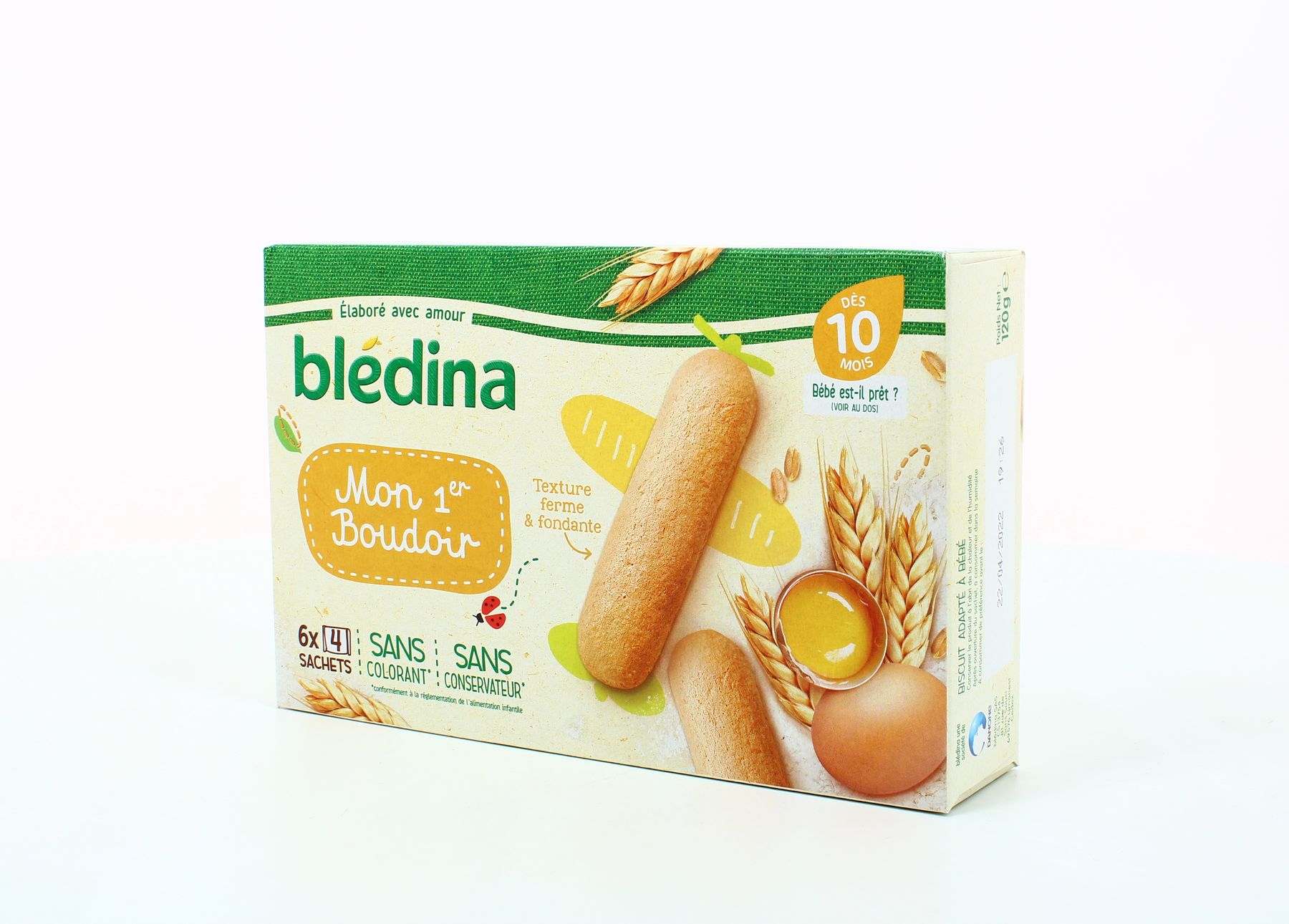 Blédina Mon 1er Boudoir - Biscuits Bébé Dès 10 Mois - Lot De 12 Sachets - 120g - Goûter Gourmand