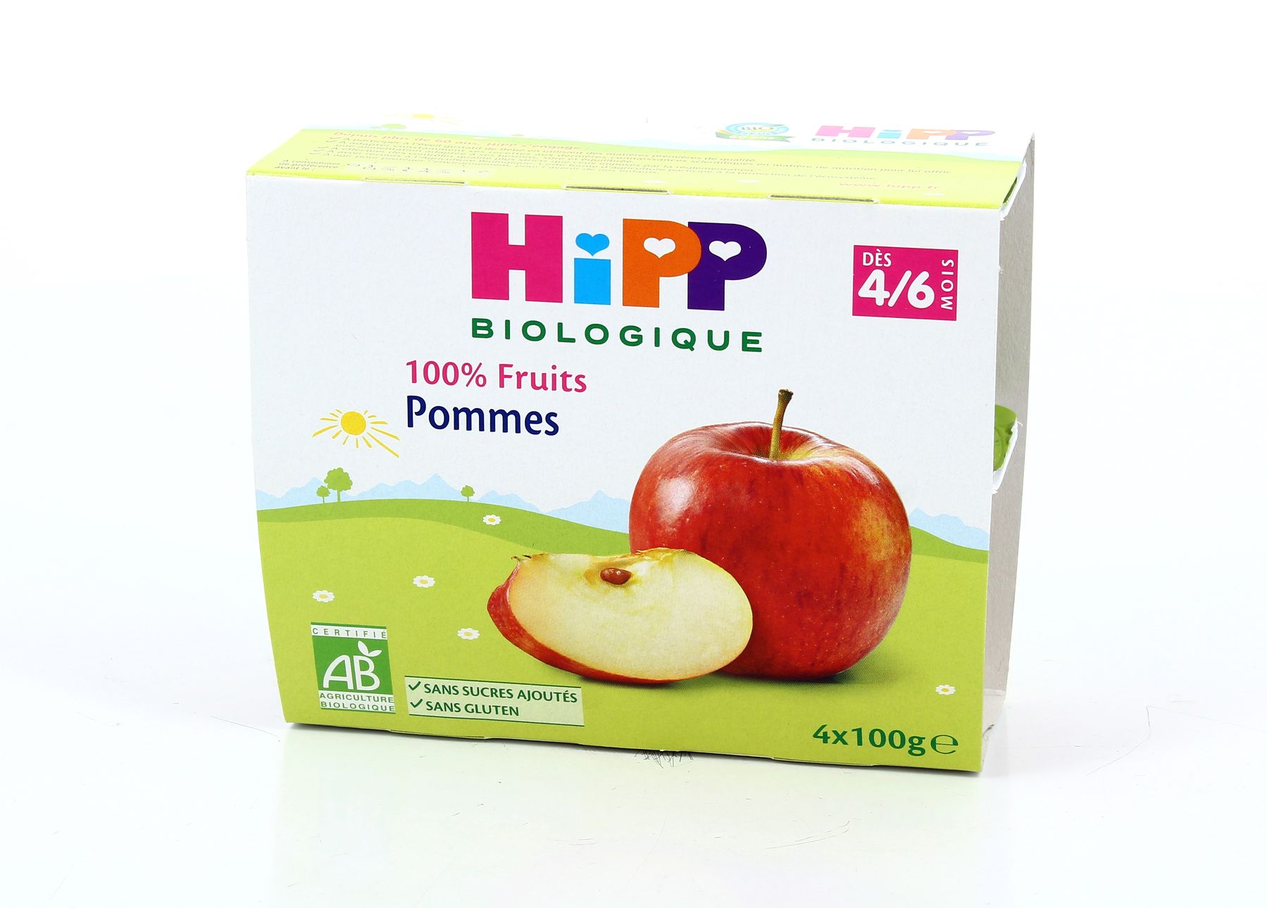 Hipp Bio Pommes Pêches Mangues Coupelles 4x100g - Lot De 6 (100% Fruits)