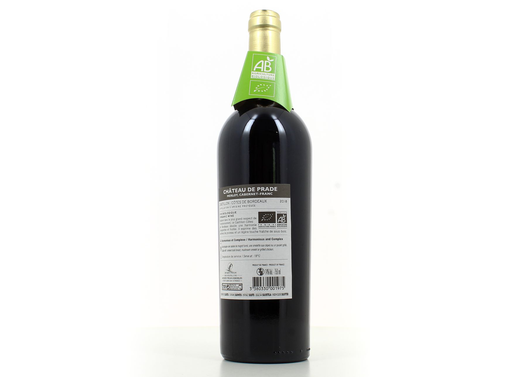 Achat Castillon Cotes de Bordeaux rouge AOC Château de Prade Bio
