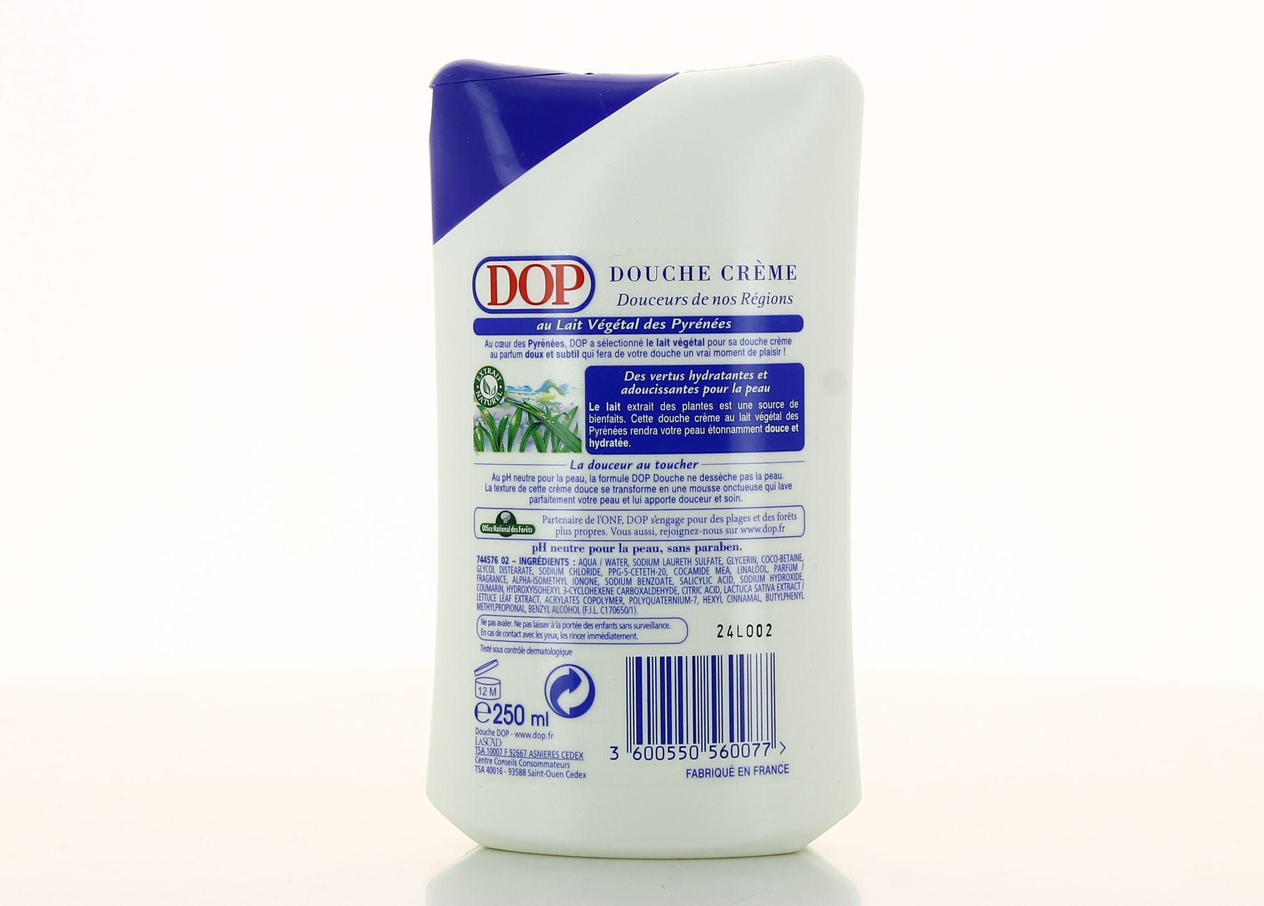 Lot De 2 Gels Douche DOP Lait Végétal Des Pyrénées - PH Neutre 250 Ml, Neuf