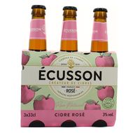 Ecusson Cidre Rosé Naturel 3°, 3x33cl