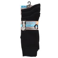 Dim Mi Chaussettes Coton Noires x3, Taille 43/46