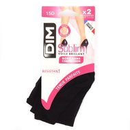Dim 2 paires de socquettes Sublim Voile Brillant Noir, Taille 35/41