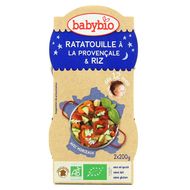 Babybio Ratatouille à la Provençale Riz Bio Bol Bébé Dès 12 mois, 2x200g