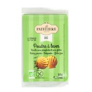 La Patelière Poudre à lever bio sans gluten et sans phosphate 8x10g, 80g