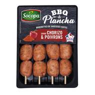 4 Mini Brochettes de saucisses chorizo et poivrons Socopa