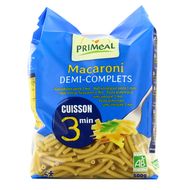 Priméal Macaroni demi complet bio cuisson 3mn, 500g