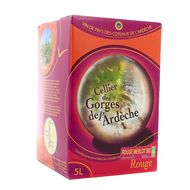 Ardèche rouge IGP Cellier des gorges de l''Ardèche 14° BIO, Bag in box 5L