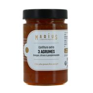 Marius, L'Épicerie Inspirée Confiture Extra 3 agrumes- Oranges, Citrons et Pamplemousses, 375g