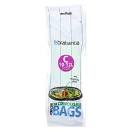 Brabantia Sacs Poubelle Compostable 10-12L - Taille C, 10 sacs de 10-12L - Taille C