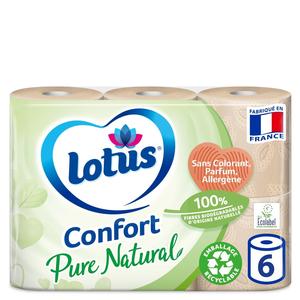 Paquet de 24 rouleaux de Papier toilette confort Lotus - rose