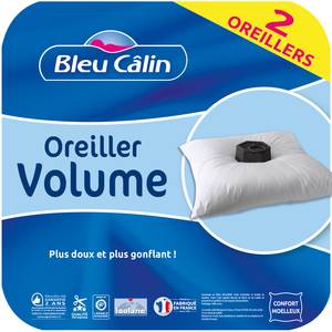 Bleu Câlin Lot de 2 Oreillers Volume Blancs, 60x60cm, ODTI