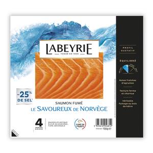 Achat Labeyrie Saumon Fume Le Savoureux De Norvege 25 De Sel 130g