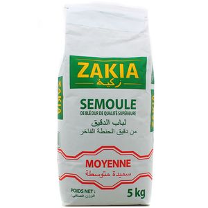 Semoule moyenne de blé dur de qualité supérieure Semoule moyenne de blé dur de qualité supérieure,ZAKIA,5kg
