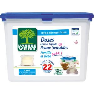 L Arbre Vert Doses Lessive Liquide Peaux Sensibles Famille Et Bebe