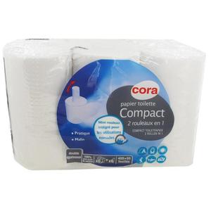 Promotion Cora Papier toilette blanc double épaisseur, Lot de 3 x 6 rouleaux