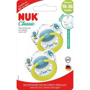 Nuk For Nature Sucette en caoutchouc naturel 18 - 36 mois - Tétine  physiologique