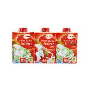 Crème liquide 30% Mat.gr UHT Crème liquide 30% Mat.gr UHT ,CORA,3x20cl