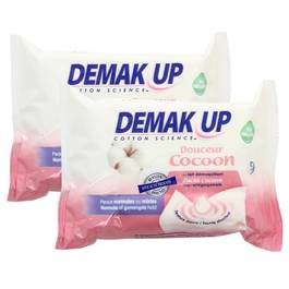 Lot Demak'Up Cocoon - Lingettes + Cotons Démaquillants 75+85 Pièces - Douceur Extrême