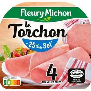 Le Jambon de Paris (- 25 % de Sel) Lot de 2 x 4 + 2 Gratuites = 10 Tranches  - Fleury Michon - 400 g
